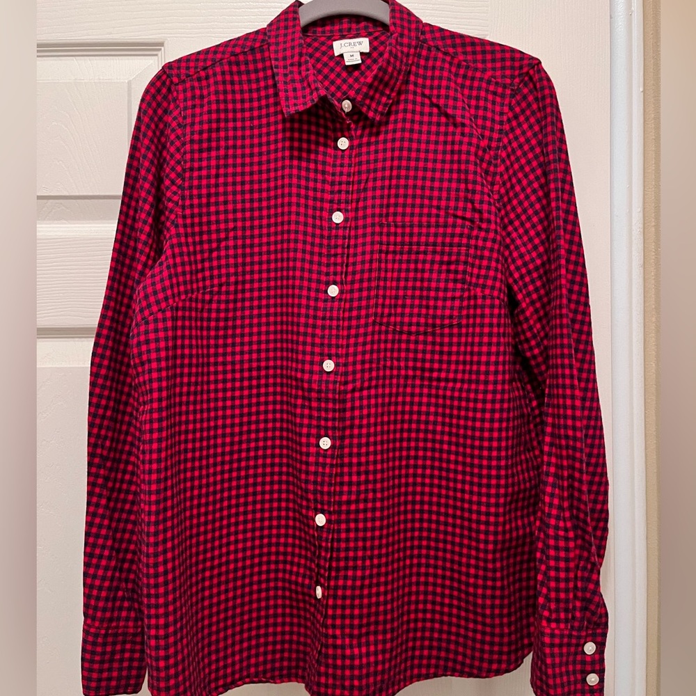 J. Crew Factory Gingham Flannel Shirt